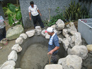 自然流水水池施工過程1